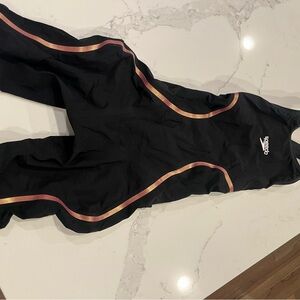 Speedo Women's Fast Skin Tech Suit, One Piece - Black with Gold Accents
